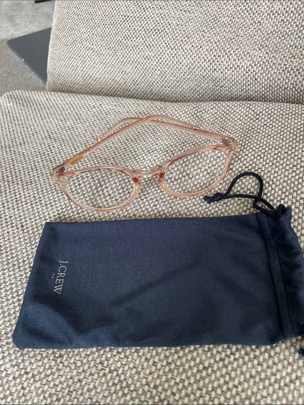 J. Crew Translucent Blush Round Optical Reading Glasses